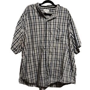 Carhartt Men Button Up Shirt 3XL Tall Plaid Original Fit Cotton Short Sleeve
